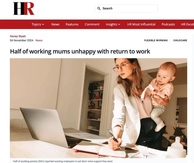 HR Magazine | Half of working mums unhappy with return to work