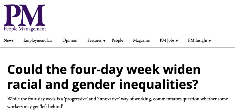 People Management | Could the four-day week widen racial and gender inequalities?