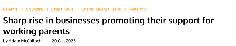 Personnel Today | Sharp rise in businesses promoting their support for working parents