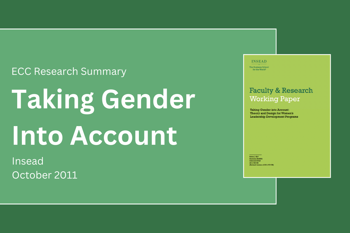 Taking Gender into Account Summary