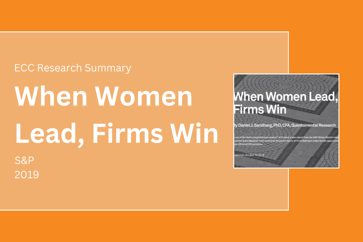 When Women Lead and the Outcomes